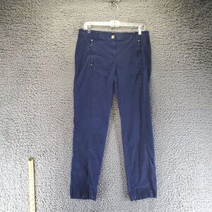 Chicos Pants Womens 0  US 4 Blue Elastic Waist Casual Straight Fit